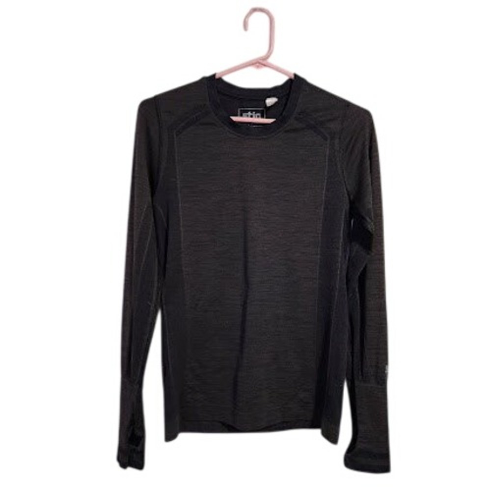 Stio Basis Tech Crew Long Sleeve Base Layer Top Charcoal Gray S